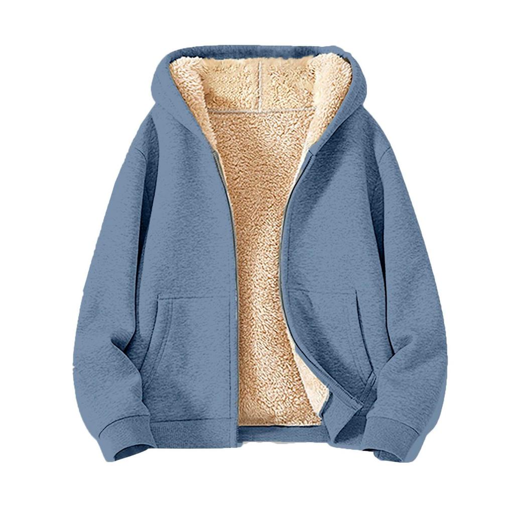 Cappotto da uomo pesante e spesso in pile Felpa con cappuccio da uomo Cardigan