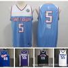 Męska Koszulka do Koszykówki Retro Sacramento Kings Williams 55 Fox 5 Webber 4 Styl Draftu Koszulka Treningowa