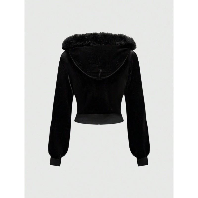 Womens Soft Warm Short Hooded Cardigan Sweater Winter Cotton Blend Casual Top