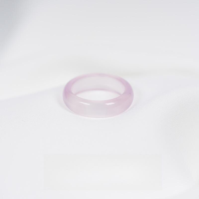 Ice-Type White Brazilian Agate Jade Ring Band