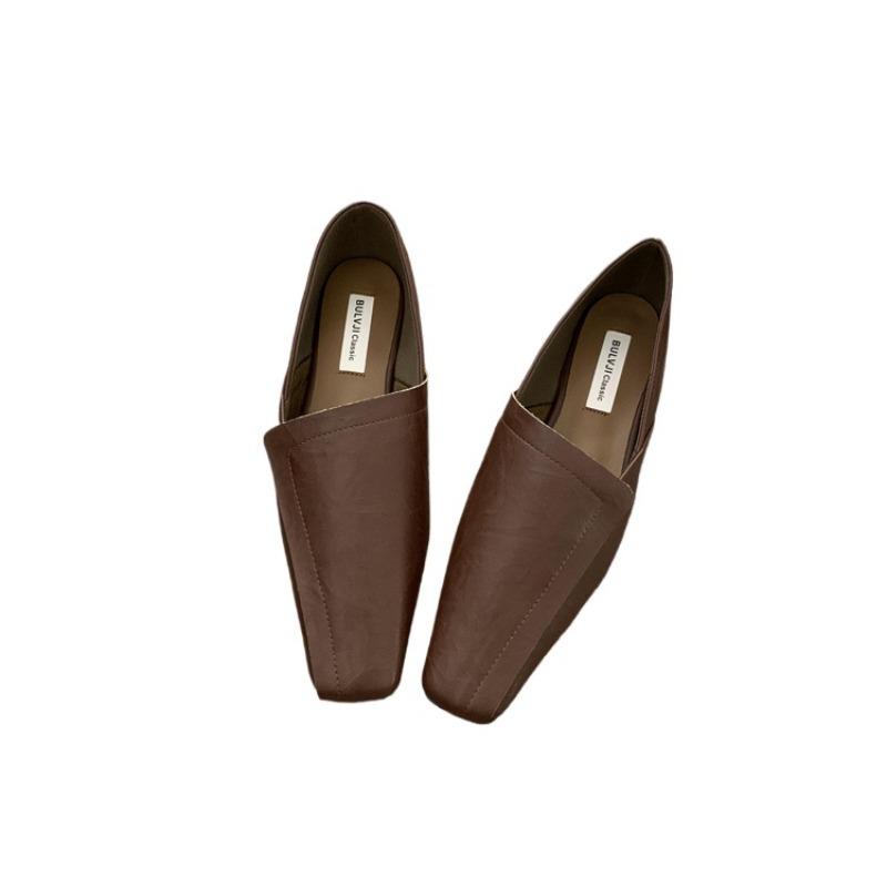 Fashion Shoes for Women 2024 High Quality Slip on Women's Flats Fashion Square Toe Daily Flats Women Hot Sale Solid Heels Women Zapatos