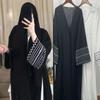 F455 Foreign Trade Cross-Border Independent Station Arabic Embroidery Embroidered Cardigan Robe Fashion Outer Wear Abaya Robe