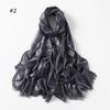 Elegant Two-End Tassel Scarf: Solid Color with Gold and Silver Threads
