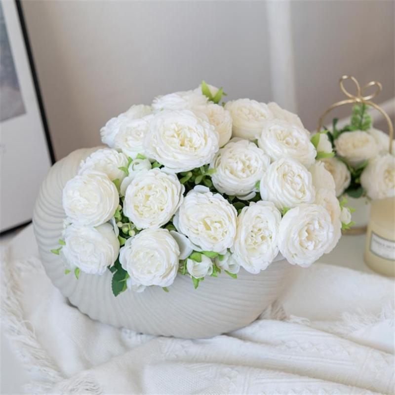 Roze Roze Pioen Kunstbloemen Zijde Boeket 27 Hoofden Rozen Nepbloem Voor Tafelvaas Schikken Huis Bruiloft Decoratie Bloemen