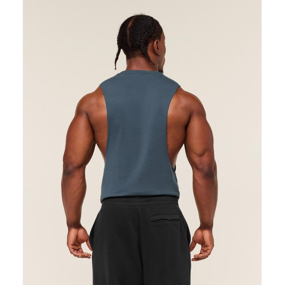 Gymshark Critical 2.0 Drop Arm Tank Gs Stealth Blue A1a2r Ud6s