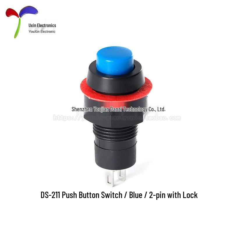 

DS-211/213 Round Button Switch: 2-Pin, 10MM Hole, With/Without Locking Position
