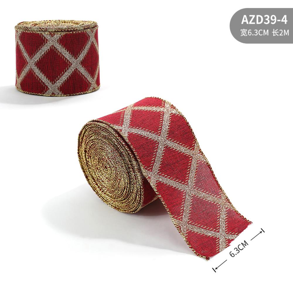 6.3CMx2M Christmas Bow Ribbon Imitation Hemp Ribbon Decorative Bow Accessories Snowflake Christmas Ribbon