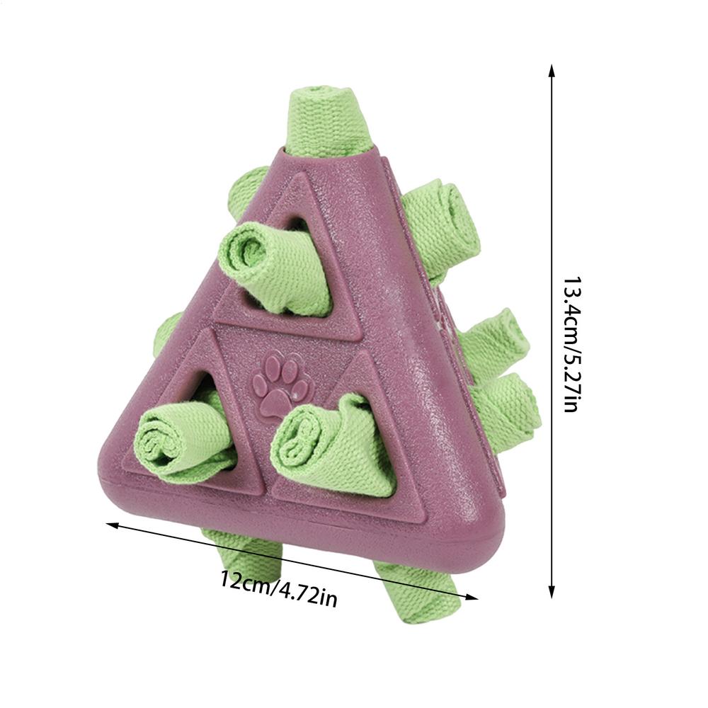 

Игрушка для прорезывания зубов для собак, пирамидальной формы, с дозатором корма, устойчивая к укусам, игрушка-головоломка для щенков для питомцев малых, средних и крупных размеров фиолетовый