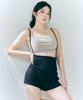 Foriz [Daisy Warm-Up Pants_Classic Black] Multi-Strap Ribbed Cover-Up Shorts