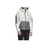 Adidas Patchwork Design Brand Logo Printed Hooded Jacket Women Jacket White DZ1521