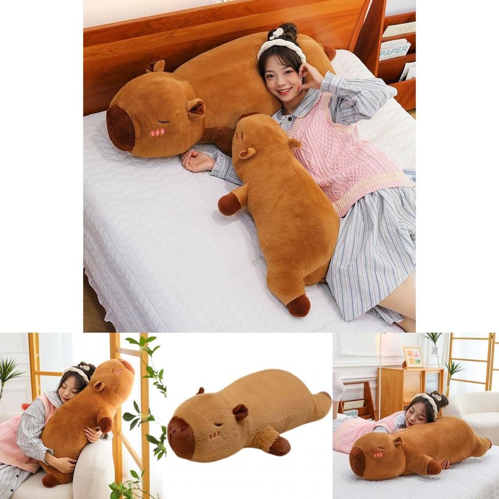 Soft Short Plush Capybara Cuddle Pillow Ideal For Sleepovers And Bedroom Decor 50cm And 90cm Sizes