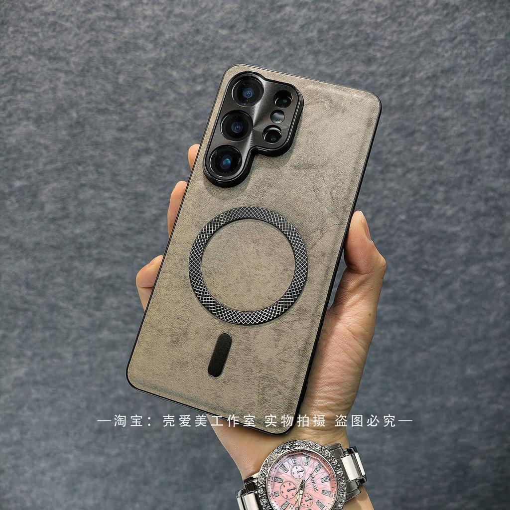 Magnetic Case For Samsung Galaxy S26 Ultra Case PU Silicone leather Hard Phone Back Cover Protection Shell Shockroof Bumper