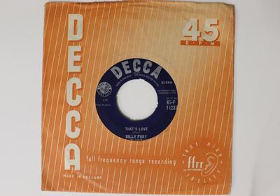 7inch Record BILLY FURY - That's Love / You Don't Know 45F11237 Decca 1960 UK Rock Used