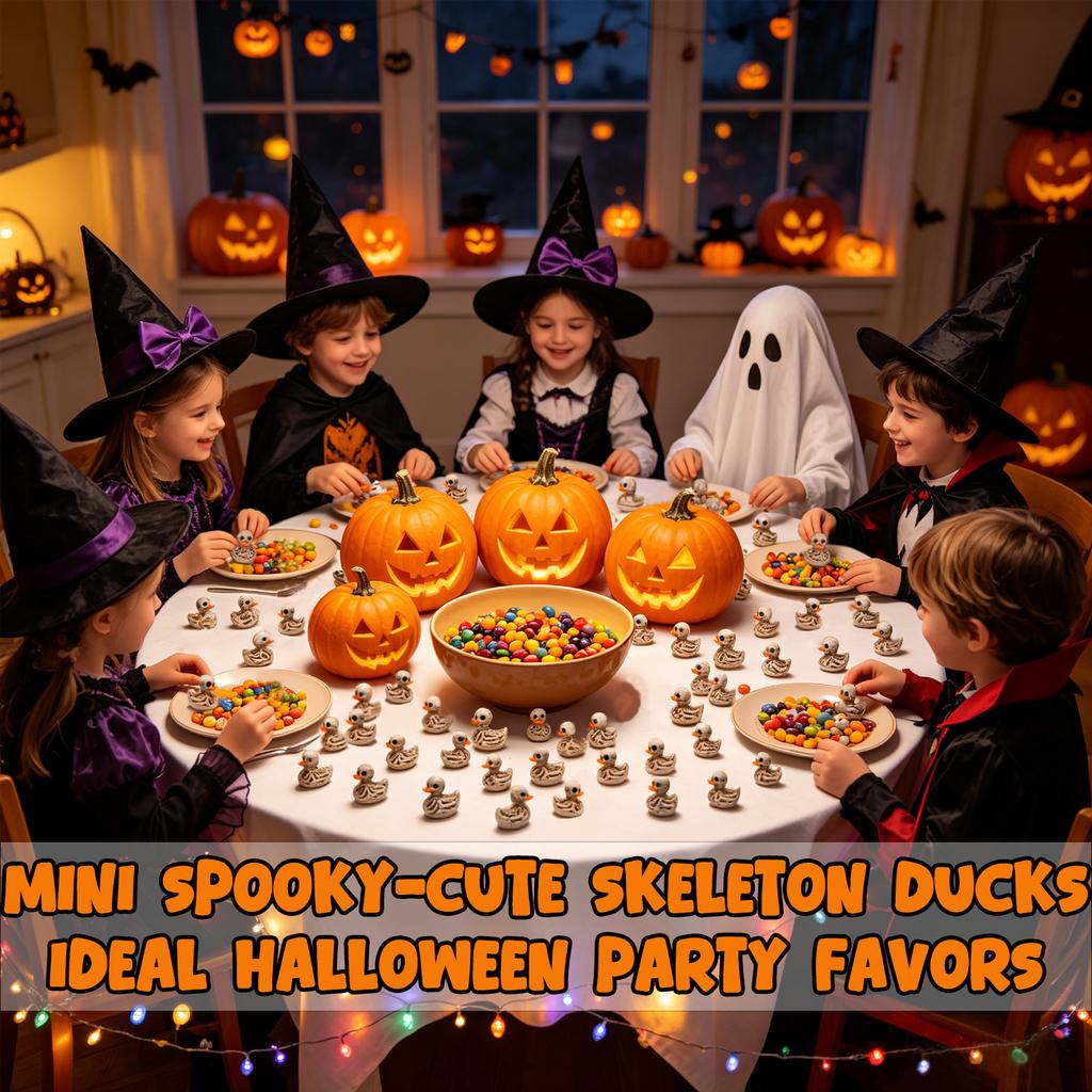 50-300PCS Mini Halloween Ducks Skull Ducks Gothic Skeleton Ducks Tiny Resin Ducks for Party Home Desk Office Garden Decoration