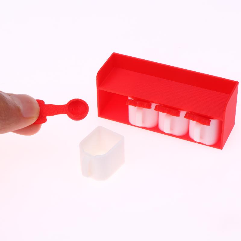 1/12 Dollhouse Mini Cartoon Seasoning Jar Model Dollhouse Kitchen Decoration Dolls House Scene Accessories Pretend Play Toys