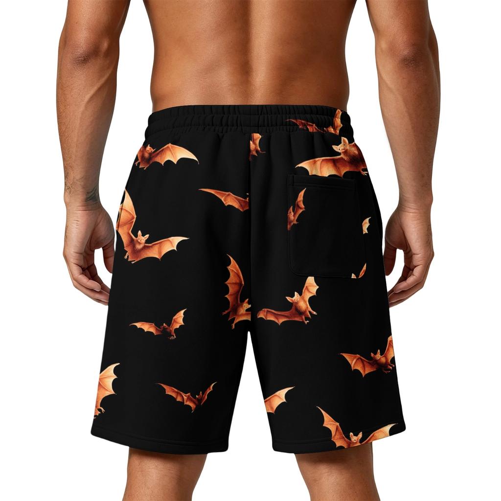 Men's Loose Fit Halloween Themed Shorts with Drawstring Waist and Multiple Pockets Casual Sport Shorts for Everyday Wear