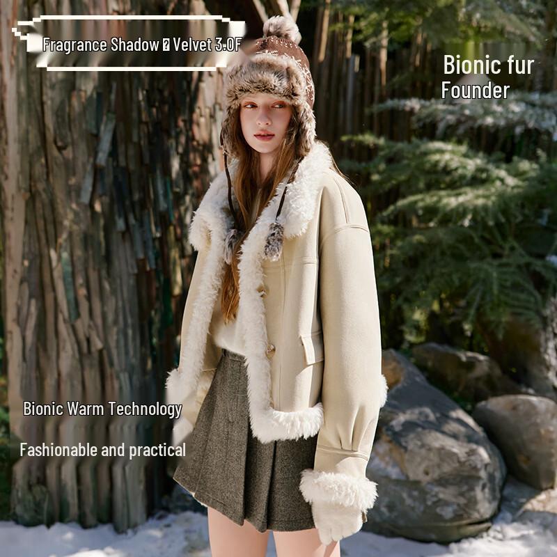 Women s Faux Shearling Suede Short Jacket XL