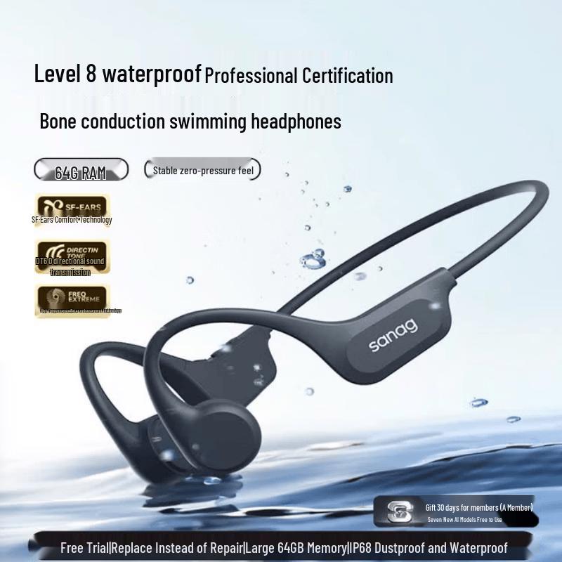 SANAG B60 Bone Conduction Sports & Swimming Headphones with 64GB Memory