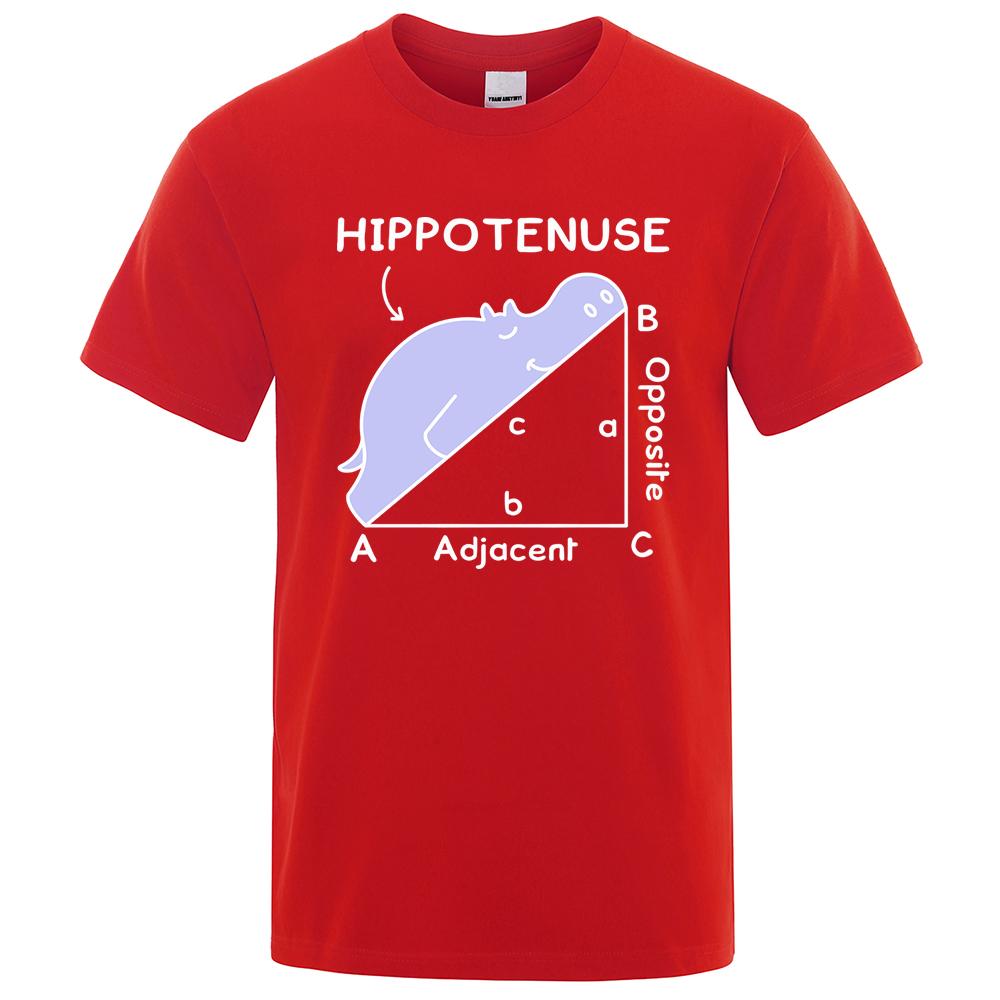 Hippo Sleeping On Math Problem Print Man Tshirts Summer Tshirt Breathable O-Neck Short Sleeve Harajuku Loose Tshirt Cotton Tops