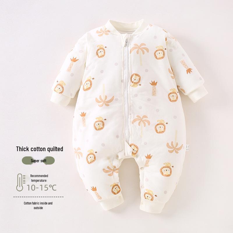 Infant Anti-Kick Sleeping Bag with Zipper - 120g Cotton, Thickened, Split Leg Design