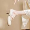 Single Shoes and Women's Shoes - New Style, Soft Leather, Versatile, Soft Leather, Shallow Toe, Thick Heel