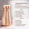 Copper Hammered Shine Design Bedroom Water Bottle with Inbuilt Glass, Volume - 600 ML, Pack of 2