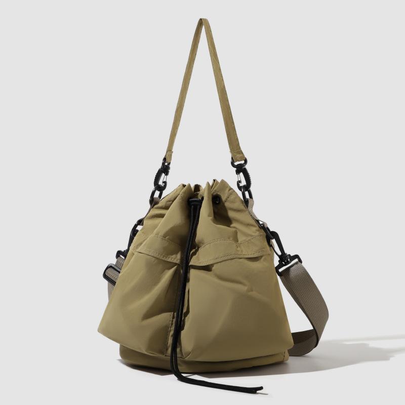 Nylon Small Satchel Multi-Pocket Lightweight Hand Bucket Bag Women's Shoulder Crossbody Bag