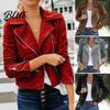 Effen Damesjas Herfst Winter Ritssluiting Revers Normale Pasvorm Jas Casual Schot Lange Mouwen Top Windjack Dames Bovenkleding
