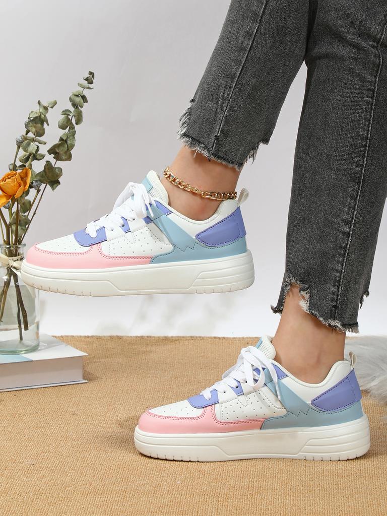 MCTIN Kadın rahat ayakkabılar nefes alabilen platform spor ayakkabı çiftler kaymaz deri kaykay ayakkabı