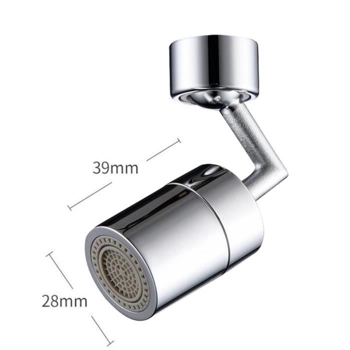 Prolunga rubinetto rotante - Argento - 720° - Risparmio idrico - Anti-schizzi - Universale