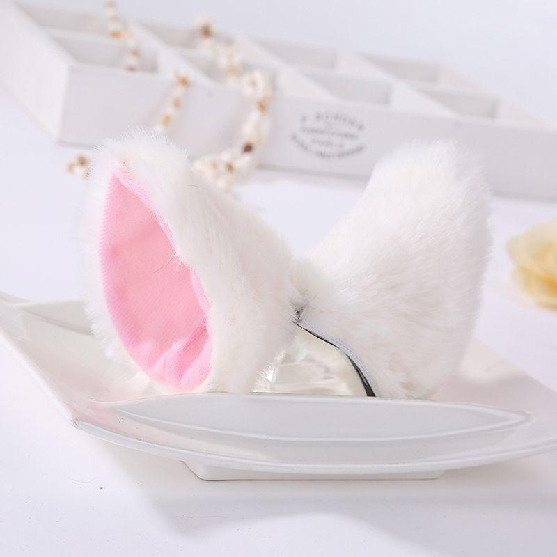 Luxurious Faux Fur Cat Fox Long Fur Ears Costume Hair Clip For Halloween Cosplay Parties
