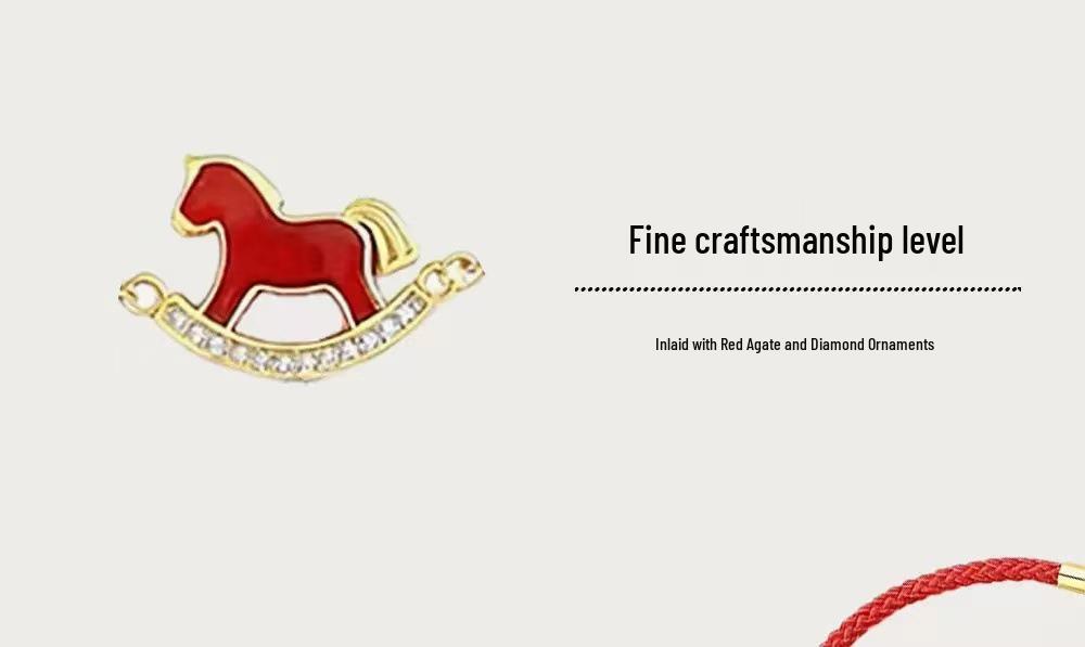 Vergoldetes Sternzeichen-Pferd Rotfaden-Armband zur Anziehung von Reichtum