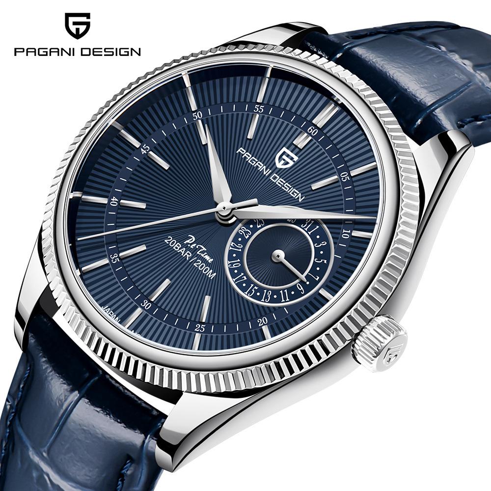 Bojani Paganidesign 1689 Men's Watch with Stainless Steel and Genuine Leather Strap