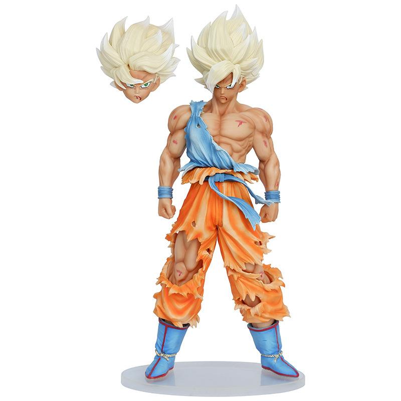 Seven Dragon Ball Anime Figurine - Super Saiyan Damaged Version of Goku Figurine Display Item Collectible Gift