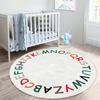 Letters Round Rug Alphabet Floor Carpet Train Non Slip Circle Rugs Animal Anti Slip Mat Beige Toddler Area Rugs for Kid's Room