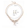 GemChic Women's New Exquisite Crystal Rhinestone Drops Leaf Sparkling Collarbone Necklace Earrings Two Piece Set Birthday Christmas Jewelry Gift