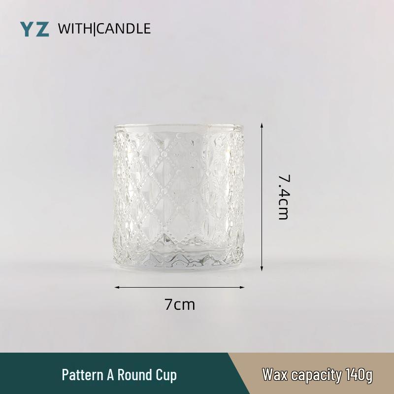 Handmade Frosted Glass Scented Candle Cup - Creative DIY Wax Container