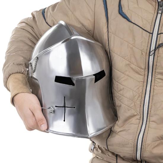 Medieval Barbuta Crusader Helmet - Classic Knight Armor Helmet Replica for Collectors and Cosplay