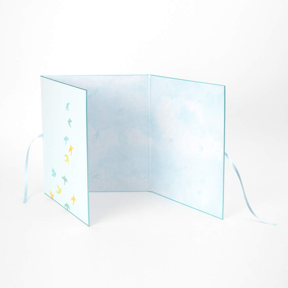 Midori Colored Paper with Bird 33257006 Tri-fold Ribbon, Pattern,