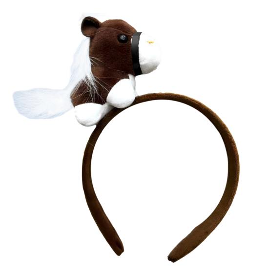 Headband Year of Horse 2026 Cartoon Headwear Soft Plush Material Comfortable Fit Hair Hoop Cosplay Photo Prop