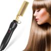 Electric Heated Straight Hair Comb Suitable for Various Hair Types and Wigs Gold