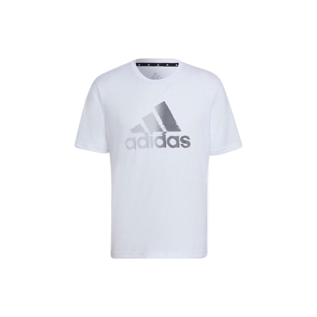 Adidas T Shirts Men's White Crew Neck Moderate Straight Fit HF7210