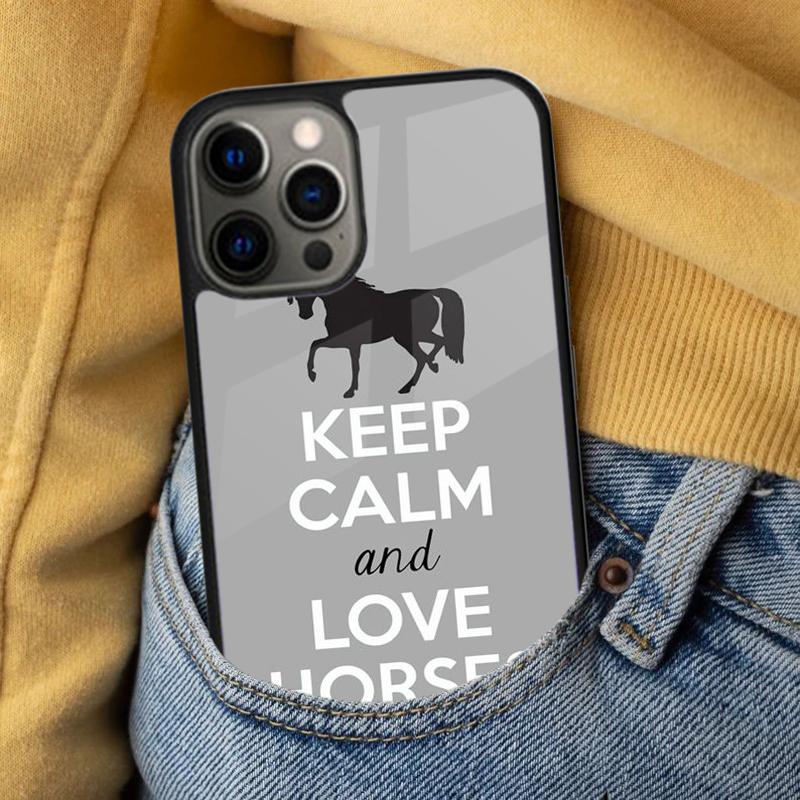Keep Calm and Ride On Love Pony Horses Soft Phone Case for iPhone 17 Air 16e Pro Max 15 Pro 13 14 Plus 11 12 MagSafe Magnetic