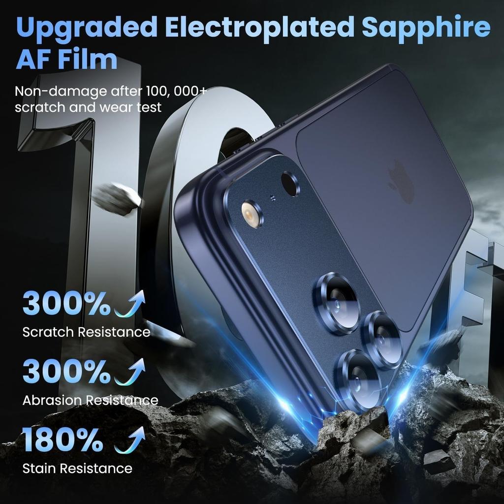 2 Sets Metal Camera Lens Protector Tempered Glass For iPhone 17 16 15 14 Pro Max Original Color Lens Film Cover Phone Accessories