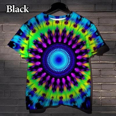 Тай-дай 3D-друк Повсякденні футболки з коротким рукавом Веселі та круті для чоловіків і жінок Модні та кольорові Запаморочливі футболки