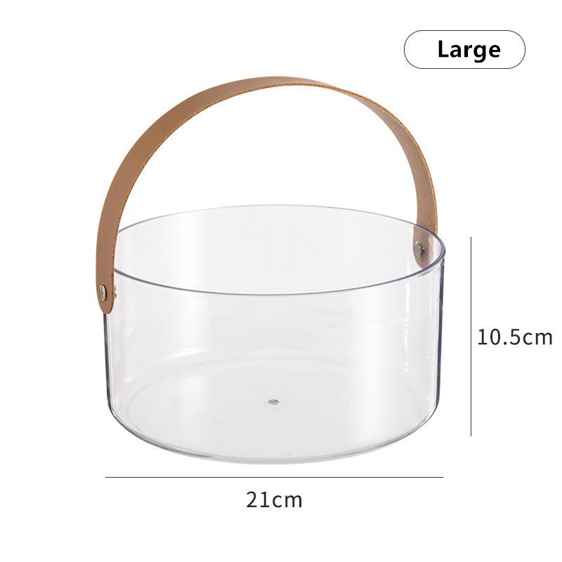 

Прозрачная портативная корзина с фруктами, органайзер, настольное хранилище закусок, бытовая тарелка для сушеных продуктов, ведро для льда, круглое Large