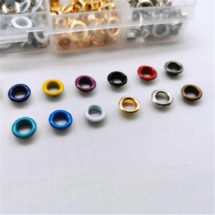 700x 12 Colors Eyelet Pliers Set with Installation Tool Inner Diameter 5mm Metal Eyelets Grommet Tool Set for Clothing