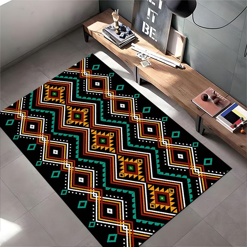 Geometric Tribal Pattern Carpet suitable as a non-slip mat for the living room or bedroom sofa