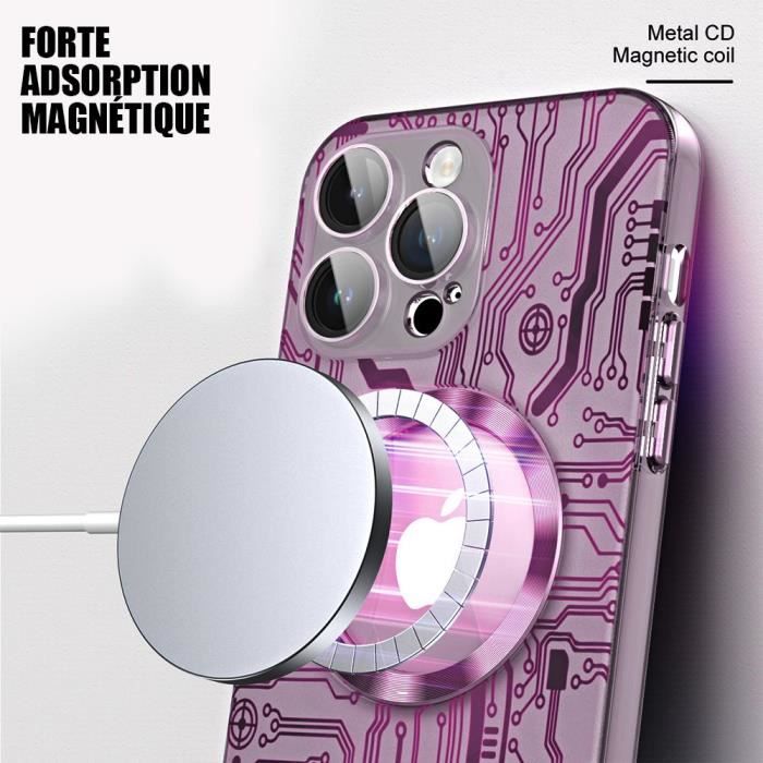 Coque pour iPhone 15 Plus - Noname - Violet - Antichoc - Protection Caméra - Cercle Magnétique