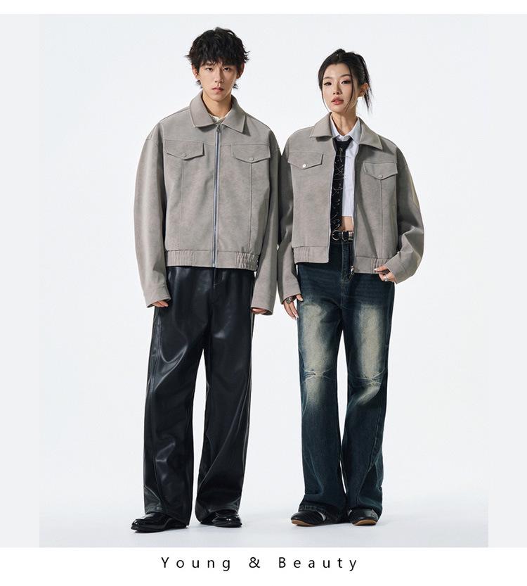 American Retro Barn-Style Unisex Suede PU Leather Jacket - New Autumn/Winter 2025 Casual Workwear Jacket for Men